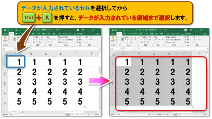 ショートカットキー【Ctrl+A】