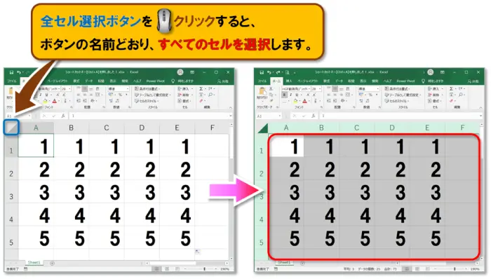 ショートカットキー【Ctrl+A】