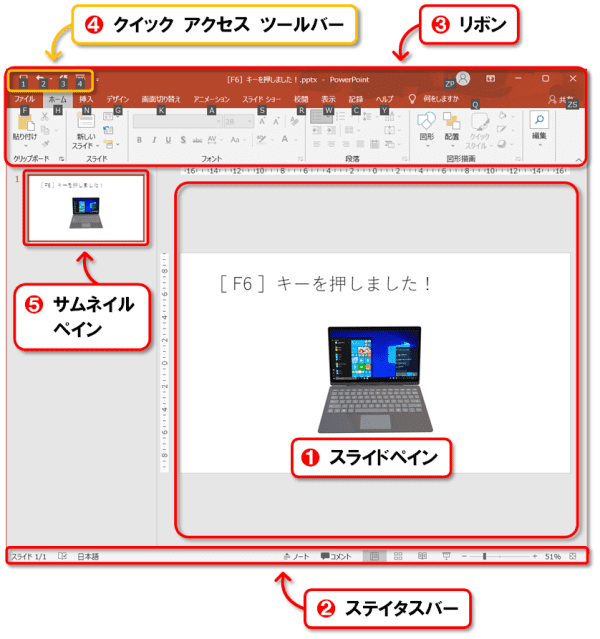 ファンクションキー【F6】