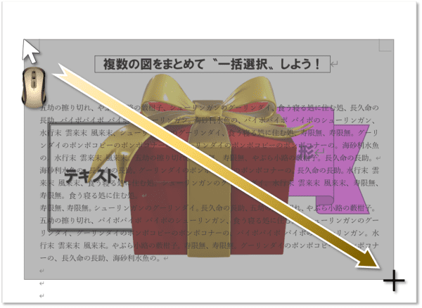 オブジェクトの選択と表示