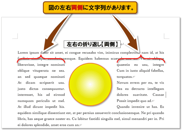 文字列の折り返し