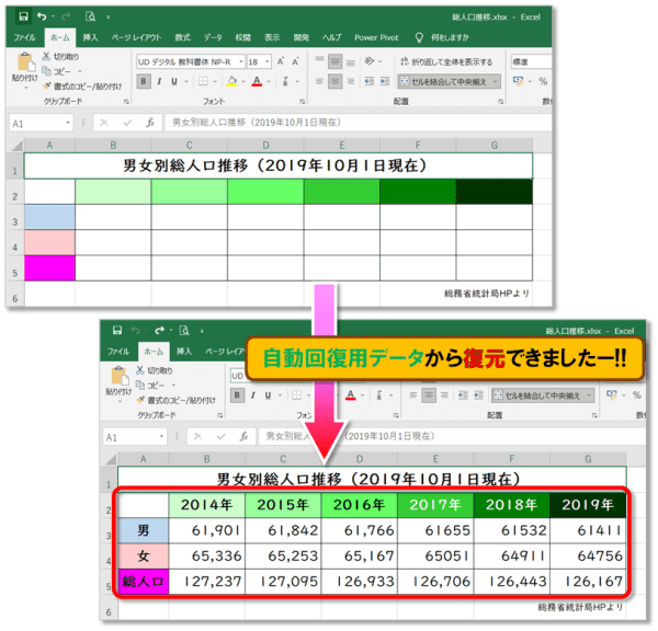 上書き保存したファイルの復元方法