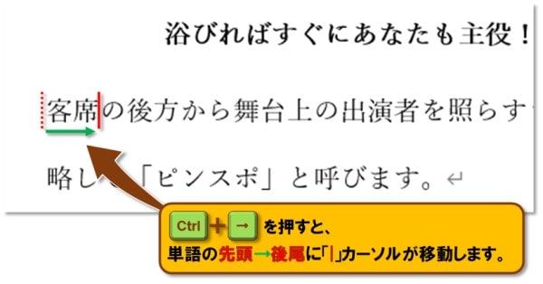 ショートカットキー【Ctrl+矢印キー】