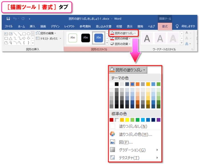 図形の塗りつぶし