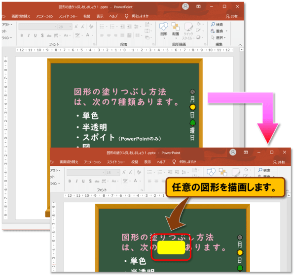 図形の塗りつぶし