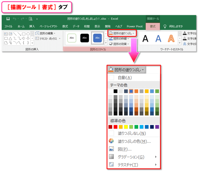 図形の塗りつぶし