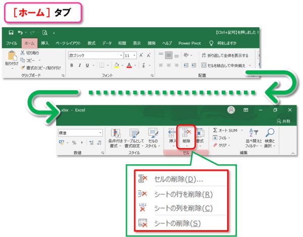 ショートカットキー【Ctrl+記号】