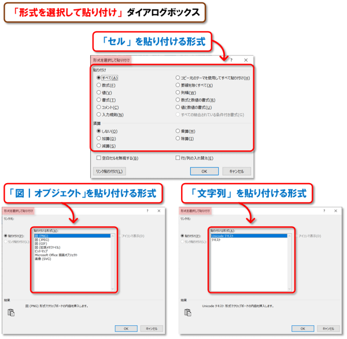 Excel 形式を選択して貼り付け