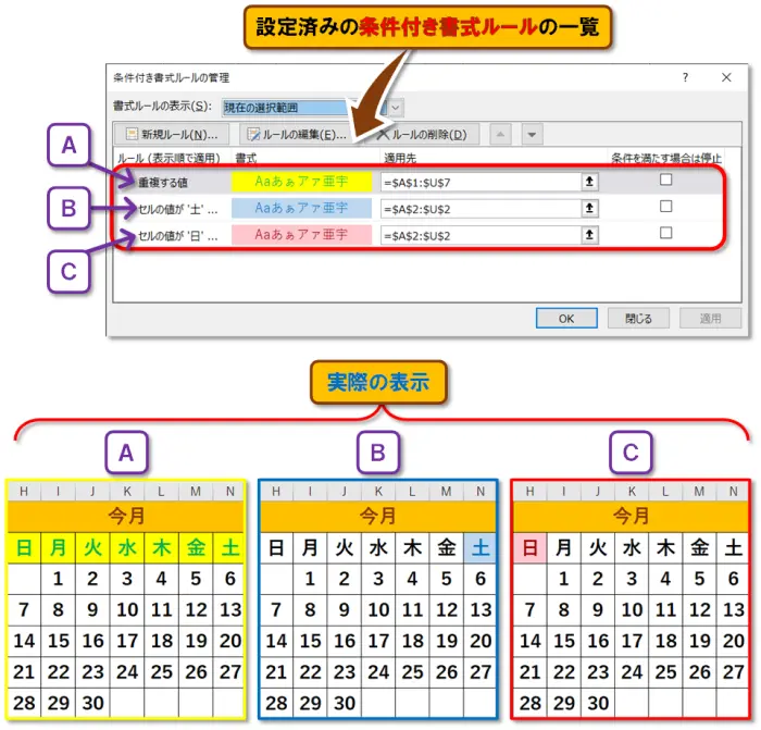 【Exclel 条件付き書式/セルの強調表示ルール】