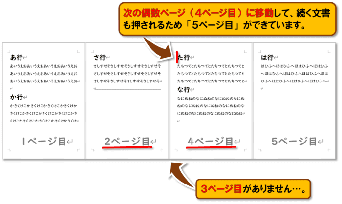 Word ページ区切り・セクション区切り