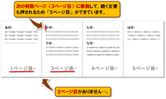 Word ページ区切り・セクション区切り