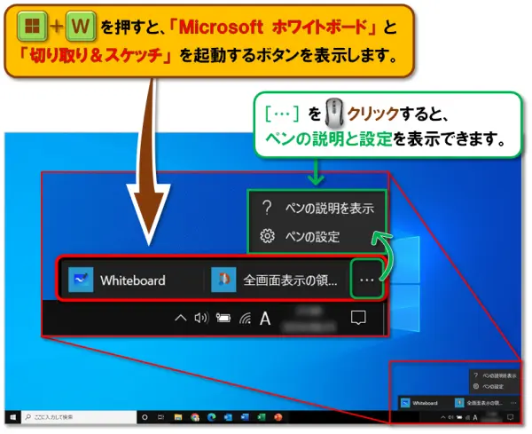 ショートカットキー【Windows キー＋W】