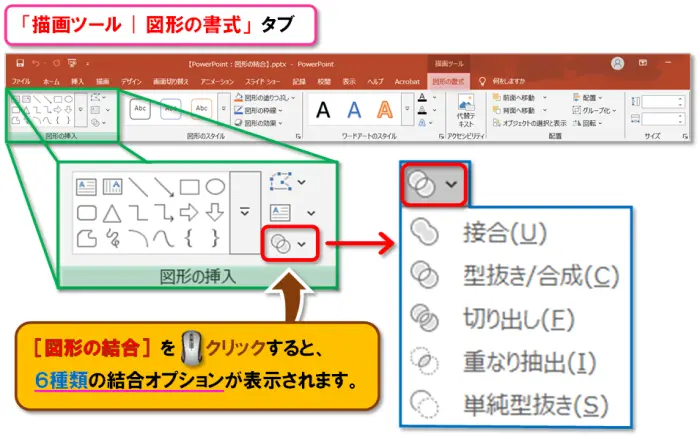 【PowerPoint：図形の結合】